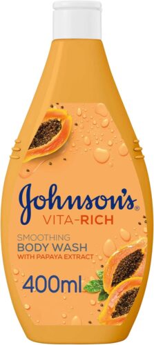 JOHNSONS VITA RICH SMOOTHING BODY WASH 400ML PAPAYA EXTRACT
