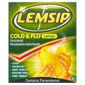 LEMSIP COLD & FLU LEMON SACHETS 10S