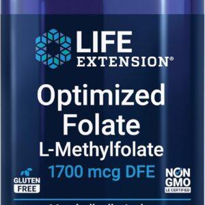 LIFE EXTENSION OPTIMIZED FOLATE L-METHYLFOLATE 1700MCG VEG 100TABS FOLIC