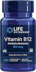 LIFE EXTENSION  VITAMIN B12 METHYLCOBALAMIN 500MCG VEGAN LOZENGES 100S