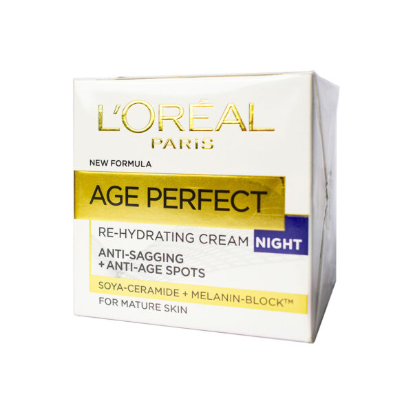LOREAL AGE PERFECT RE-HYDRATING CREAM NIGHT ANTI-SAGGING ANTI-AGE SPOTS 50ML