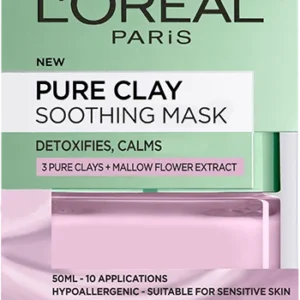 LOREAL PURE CLAY SOOTHING MASK 50ML MALLOW FLOWER PURPLE