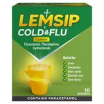 LEMSIP MAX COLD & FLU LEMON SACHETS 10S