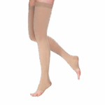 MICROFIBER VARIMED COMPRESSION STOCKING THIGH HIGH OPEN TOE BEIGE XXL