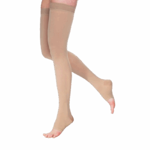 MICROFIBER VARIMED COMPRESSION STOCKING THIGH HIGH OPEN TOE BEIGE XXL