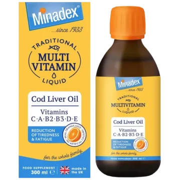 MINADEX MULTIVITAMIN LIQUID 300ML ORANGE FLAVOUR