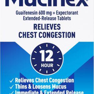 MUCINEX 600MG GUAIFENESIN ER EXPECTORANT 100TABLETS