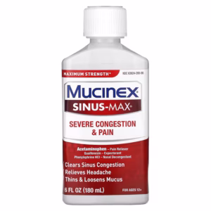 MUCINEX SINUS-MAX SEVERE CONGESTION & PAIN 180ML AGES 12+