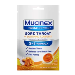 MUCINEX SORE THROAT SOOTHING COMFORT 3IN1 FORMULA
