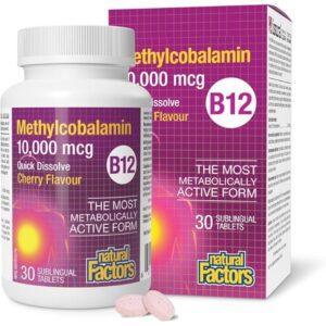 NATURAL FACTORS B12 10,000MCG METHYLCOBALAMIN SUBLINGUAL TABS 30S