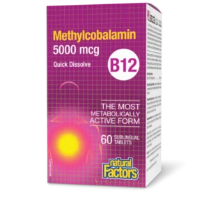 NATURAL FACTORS B12 5000MCG METHYLCOBALAMIN SUBLINGUAL TABS 60S