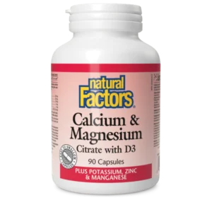 NATURAL FACTORS CALCIUM & MAGNESIUM CITRATE WITH D3 CAPSULES 180S