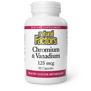 NATURAL FACTORS CHROMIUM & VANADIUM 125MCG CAPS 90S