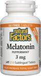 NATURAL FACTORS MELATONIN 3MG SUBLINGUAL 90TABLETS PEPPERMINT