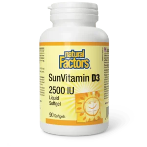 NATURAL FACTORS SUNVITAMIN D3 2500IU LIQUID SOFTGELS