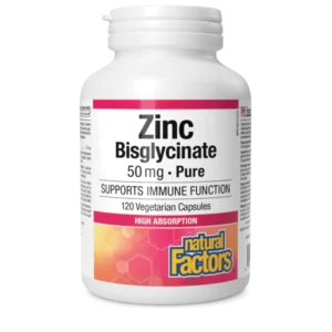 NATURAL FACTORS ZINC BISGLYCINATE 50MG CAPS 120S