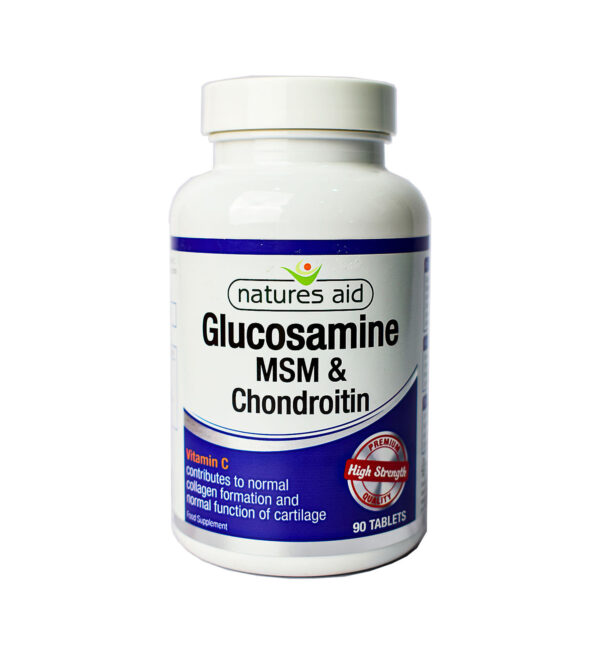 NATURES AID GLUCOSAMINE CHONDROITIN MSM 90S