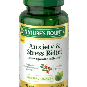 NATURE'S BOUNTY ANXIETY & STRESS RELIEF ASHWAGANDHA KSM-66 50TABLETS