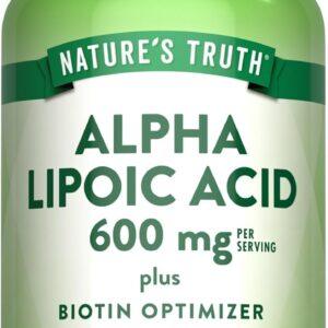 NATURES TRUTH  ALPHA LIPOIC ACID 600MG PLUS BIOTIN 60CAPS