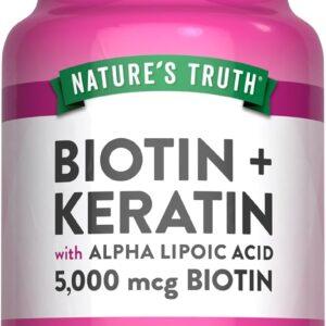 NATURES TRUTH BIOTIN+ KERATIN ALPHA LIPOIC ACID 5000MCG BIOTIN 50CAPS