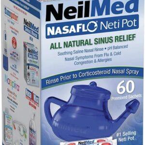 NEILMED NASAFLO NETI POT NASAL WASH SYSTEM WITH REFILLS 60