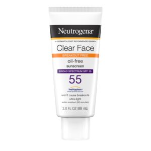 NEUTROGENA CLEAR FACE BREAKOUT FREE OIL-FREE SUNSCREEN SPF55