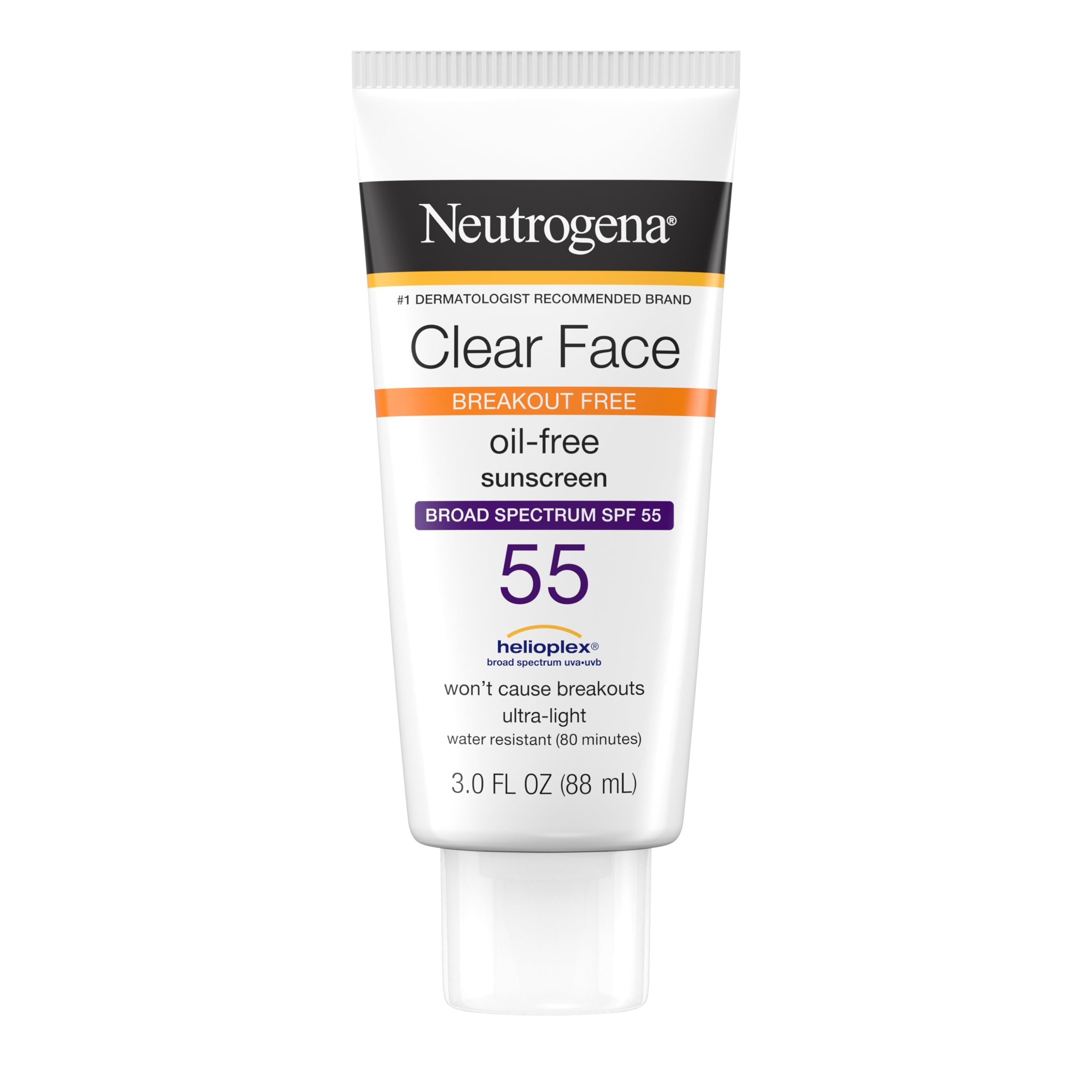 NEUTROGENA CLEAR FACE BREAKOUT FREE OIL-FREE SUNSCREEN SPF55