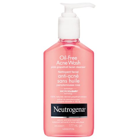 NEUTROGENA OIL-FREE ACNE WASH PINK GRAPEFRUIT FACIAL CLEANSER 6OZ 177ML