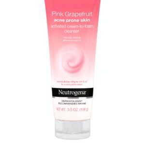 NEUTROGENA PINK GRAPEFRUIT ACNE PRONE SKIN ACTIVATED CREAM TO FOAM CLEANSER 100G