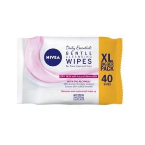 NIVEA GENTLE CLEANSING WIPES XL BIGGER PACK 40WIPES DRY
