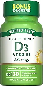 NT D3 5,000IU 125MCG HIGH POTENCY 130SOFTGELS