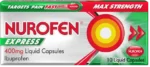NUROFEN EXPRESS LIQUID 400MG CAPSULES 10S