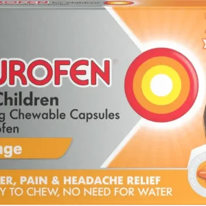 NUROFEN FOR CHILDREN 7+YEARS 100MG CAPSULES 12S ORANGE