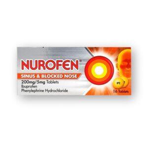 NUROFEN SINUS & BLOCKED NOSE 16TABLETS IBUPROFEN PHENYLEPHRINE