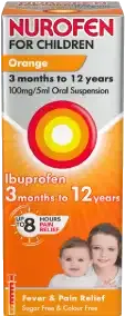 NUROFEN SUSPENSION ORANGE 100MG/5ML 100ML