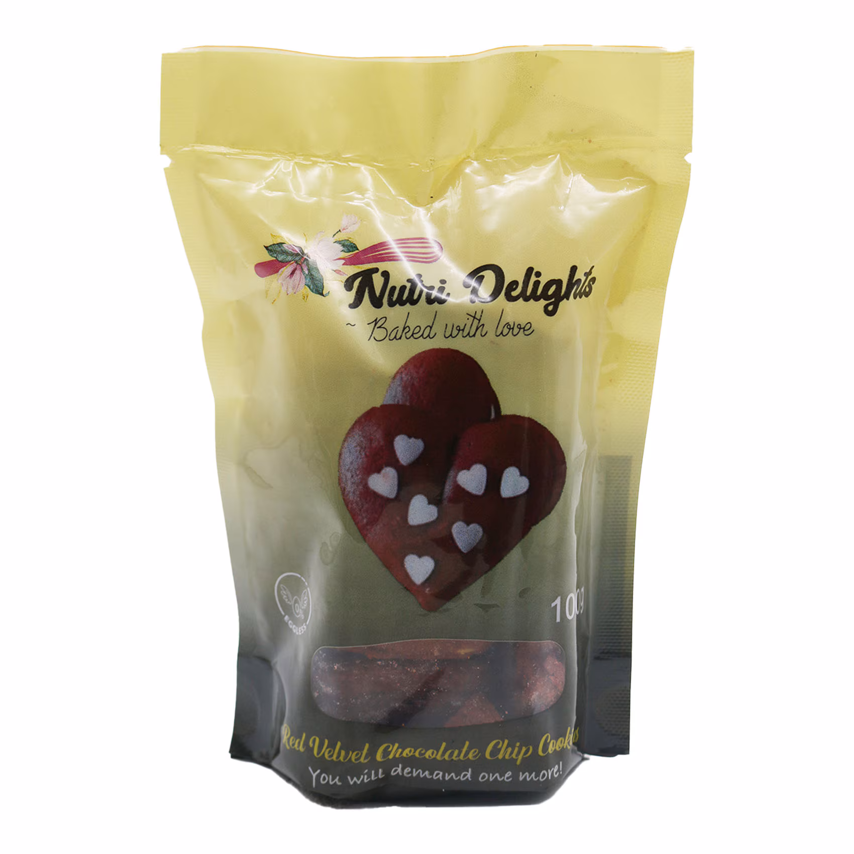 NUTRI DELIGHTS RED VELVET CHOCOLATE CHIP COOKIES 100G