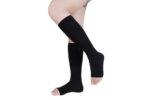 OCA GRADUATED COMPRESSION STOCKING CLASSIC UNDER KNEE OPEN TOE BLACK MEDIUM