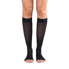 OCA GRADUATED COMPRESSION KNEE OPEN TOE BLACK XL