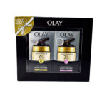 OLAY TOTAL EFFECTS 7INONE SPF15 ANTI-AGEING + NIGHT FIRMING MOISTURISER 2X37ML