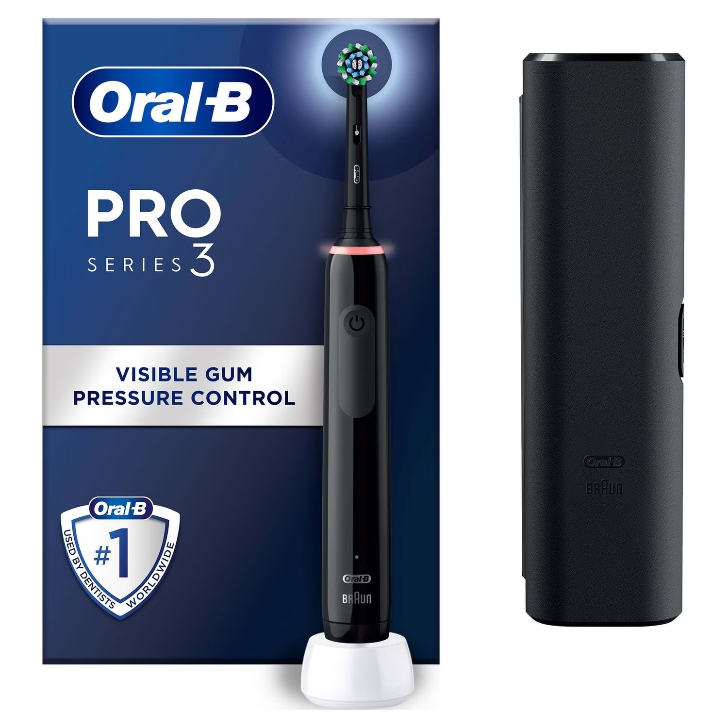 ORAL B PRO3 3500 CROSS ACTION BLACK EDITION BONUS TRAVEL CASE