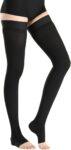 ORTHOCARE GRADUATED COMPRESSION STOKING THIGH OPEN TOE BLACK  XL