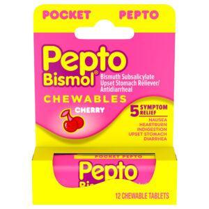 PEPTO BISMOL CHEWABLES CHERRY POCKET CHEWABLES 12TABLETS