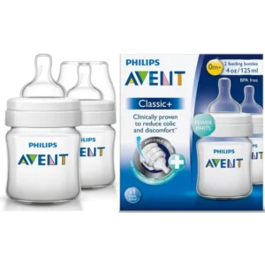 PHILLIPS AVENT CLASSIC+ 2 FEEDING BOTTLES 125ML 4OZ TWIN