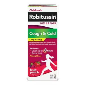 ROBITUSSIN CHILDREN`S COUGH & COLD FRUIT PUNCH 118MLS