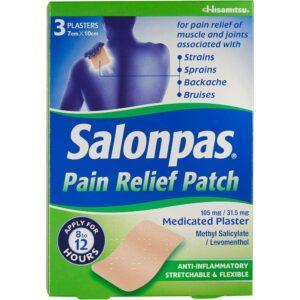 SALONPAS PAIN RELIEF PATCH MEDICATED PLASTER 3S 7CM X 10CM