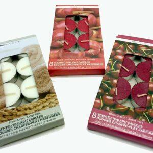 SCENTED TEA CANDLES 135G GLASS ASSORTED