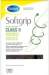 SCHOLL SOFTGRIP CLASS 2 RIBBED SOCKS R/SOCK BLACK STANDARD