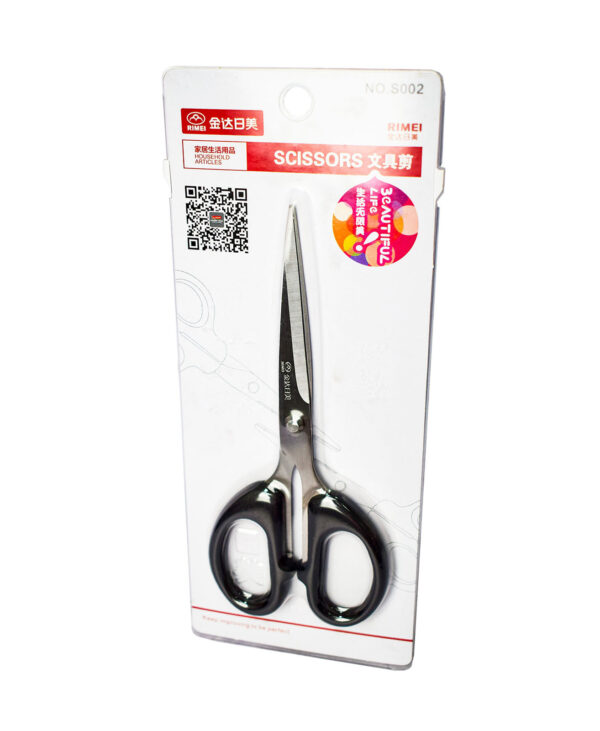 SCISSORS RIMEI BLACK PLASTIC HANDLE 6.5`  12S SOISSORS
