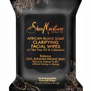SHEA MOISTURE AFRICAN BLACK SOAP CLARIFYING FACIAL WIPES 30S