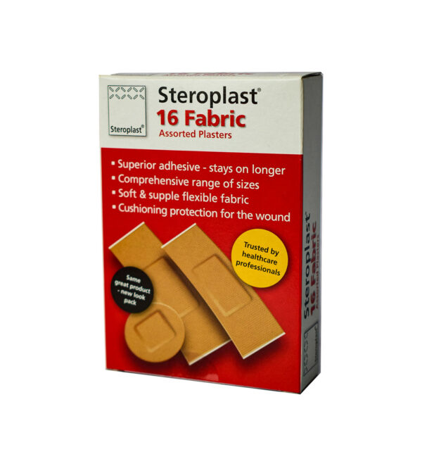 STEROPLAST 16 FABRIC ASSORTED PLASTERS